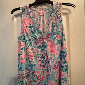 Lilly Pulitzer Vibrant Floral Sleeveless Blouse